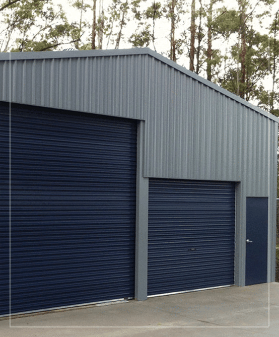 steel workshop shed with variable door heights