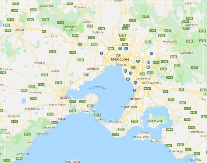 Melbourne Sheds Map