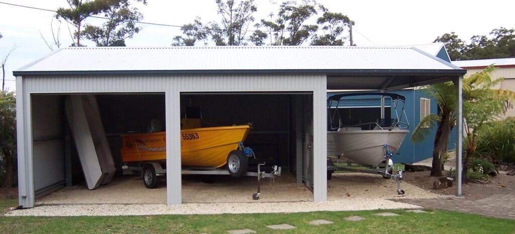 Double boat storage shed